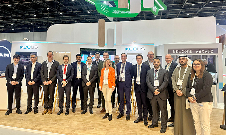 Top officials of Keolis at the MENA Transport Congress and Exhibition in Dubai.