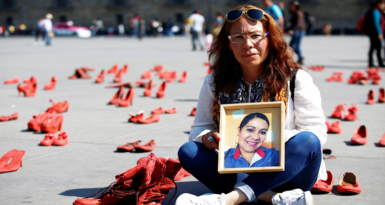 Mexican visual artists in place hundreds of painted-red shoes to protest  violence against women - GulfToday