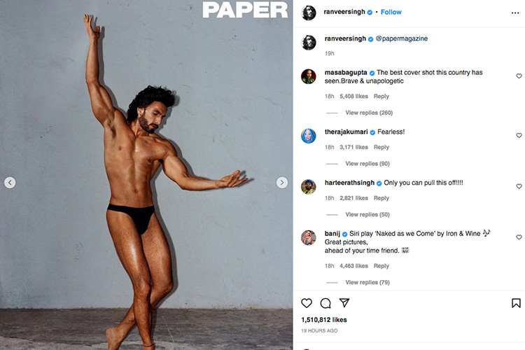 Brave And Unapologetic: Ranveer Singh's Nude Shoot Is A Hit With Bollywood  Stars