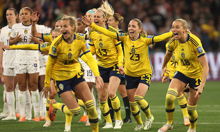 Sweden send holders US spinning out of WC after penalty drama - Khmer Times