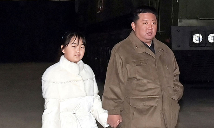 Kim Jong Un with his daughter. Reuters