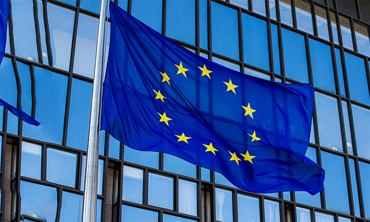 The Uuropean Union flag seen against the backgrop of a building in the UK. (File photo)