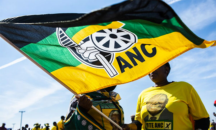 Supporters of the ANC party during a rally.