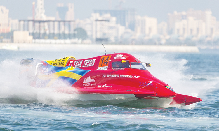 Team Sweden’s Jonas Andersson in action during the qualifying session for the Sharjah Grand Prix at Khalid Lagoon   on Saturday.