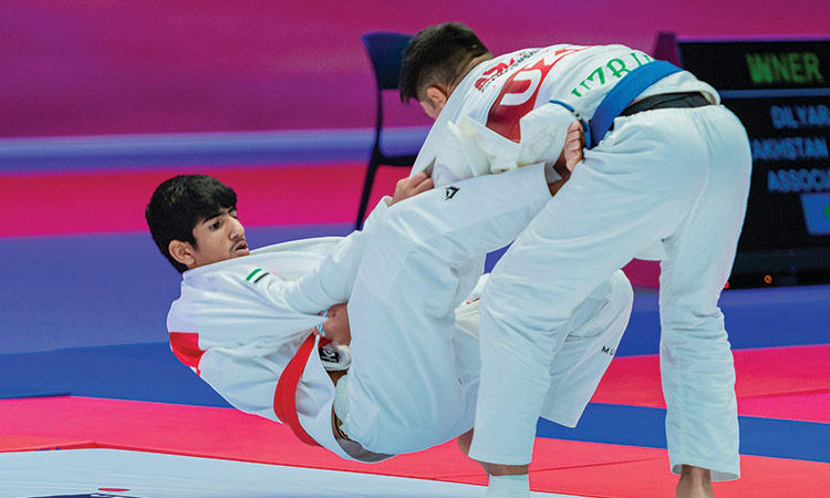 Athletes in action during their Jiu-Jitsu Asian Youth Championship bout.