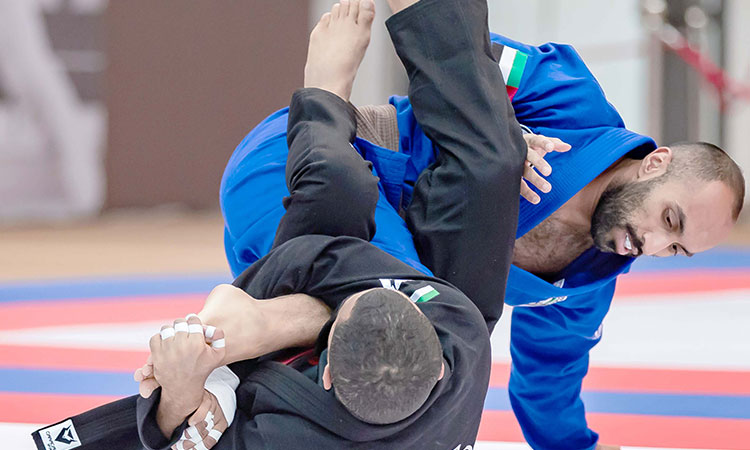 Participants in action during their bout at Mubadala Arena in Zayed Sports City on Friday.
