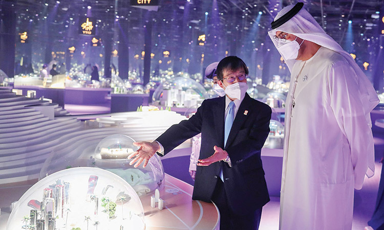 UAE minister visits Japan Pavilion at Expo 2020 Dubai