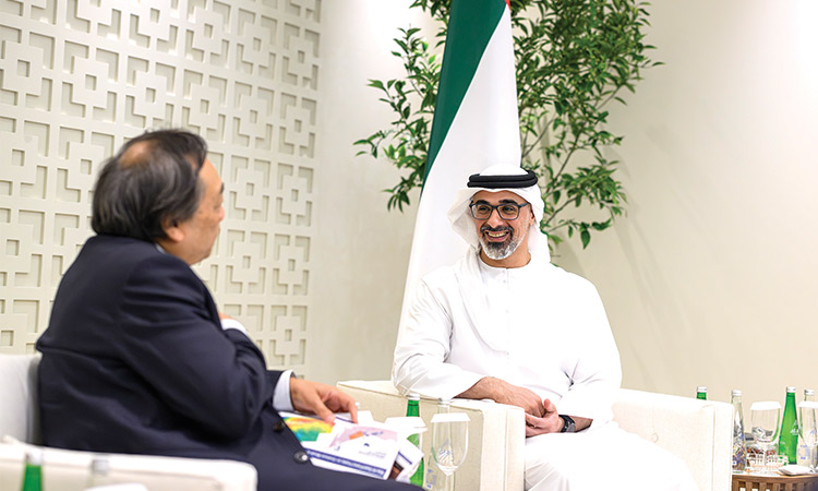 Sheikh Khaled, INPEX President   discuss collaboration on energy