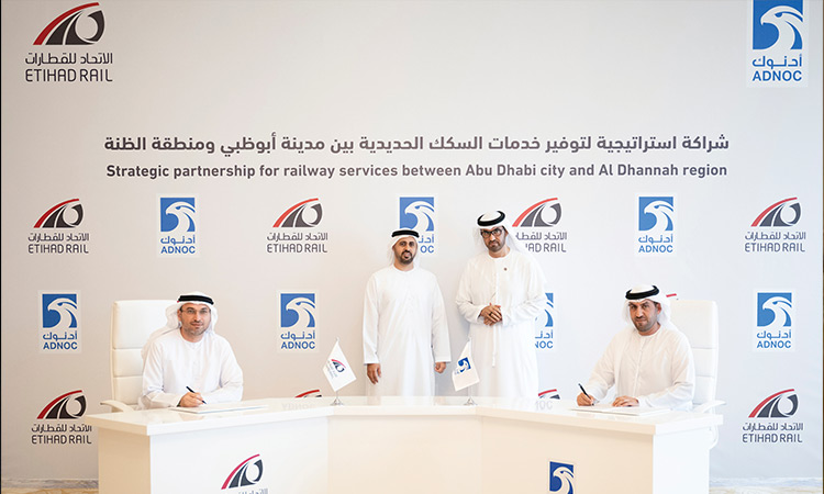 Etihad Rail signs strategic partnership with Adnoc