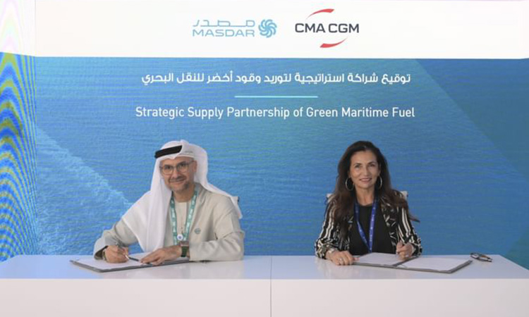 Masdar and  CMA CGM sign  strategic supply  partnership