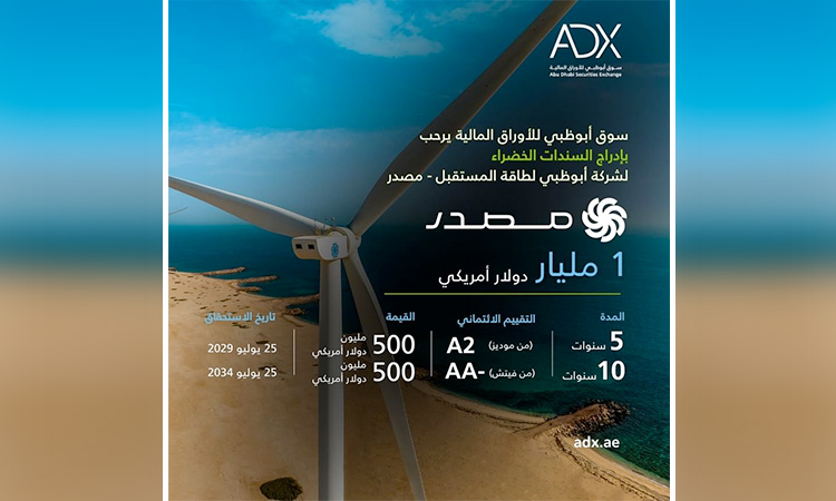 ADX welcomes listing of $1 billion Masdar green bonds