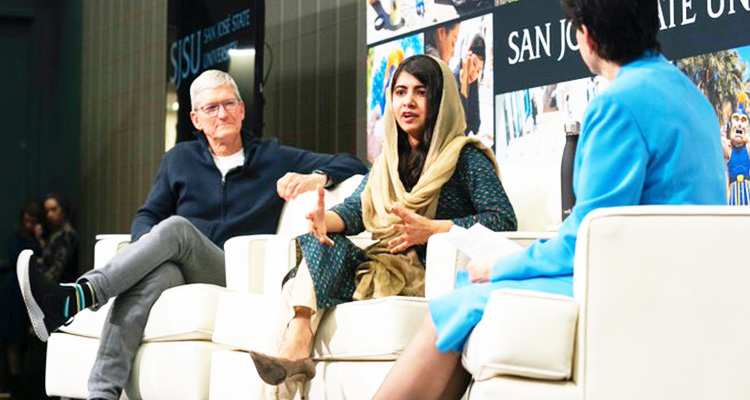 Cook, Malala discuss importance of teaching girls to code