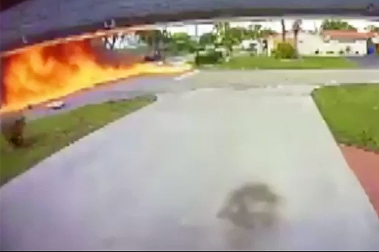 VIDEO: Doorbell camera captures plane crashing into Florida street, killing two