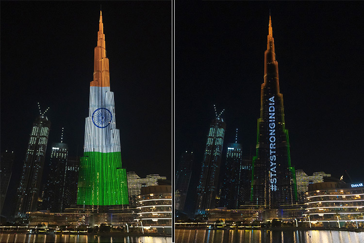 VIDEO: UAE landmarks light up to extend support and solidarity with India during COVID-19 crisis