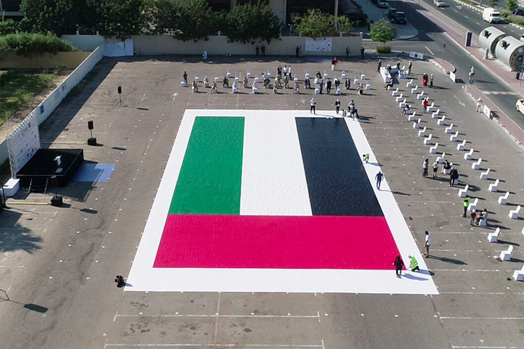 UAE flag made with mosaic sets Guinness World Record