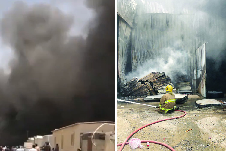 Massive fire that breaks out in an area of 60,000 square metres at Amghara scrap in Kuwait