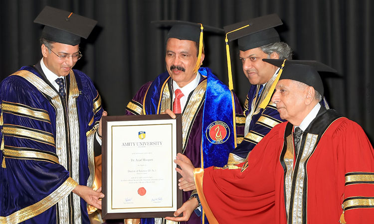 Dubai University honours Aster head Dr Azad Moopen for philanthropy