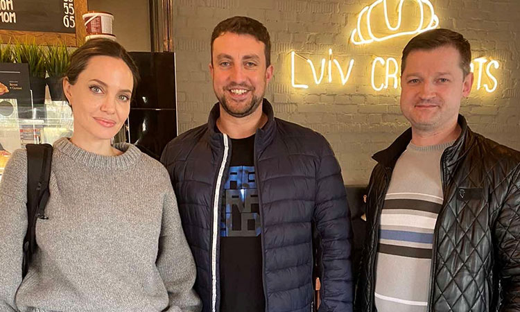 Angelina Jolie spotted getting coffee in Ukrainian city of Lviv