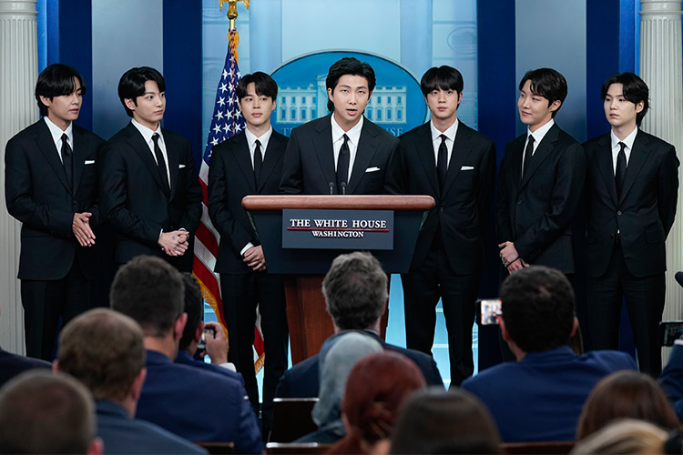 VIDEO: K-pop supergroup BTS visits White House, calls for an end to hate crimes against Asians