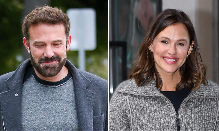 Ben Affleck laughs as he reunites with ex-wife Jennifer Garner