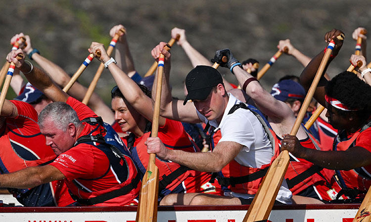 Prince William goes dragon boating in Singapore ahead of Earthshot Prize ceremony