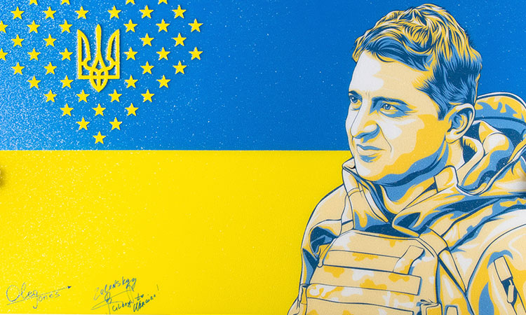 Boston auction of signed Zelenskyy painting to help Ukraine