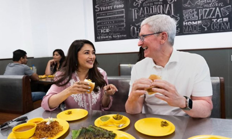 Tim Cook relishes vada pav with 'Dhak Dhak' sensation Madhuri