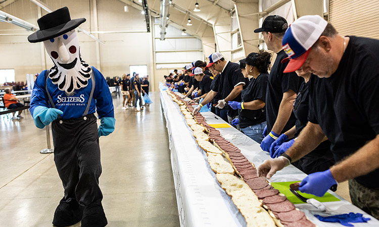 150-foot-long Lebanon Bologna sandwich revealed in America in fundraising drive