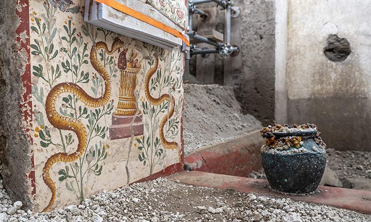 Ancient Pompeii site uncovers tiny house with exquisite frescoes