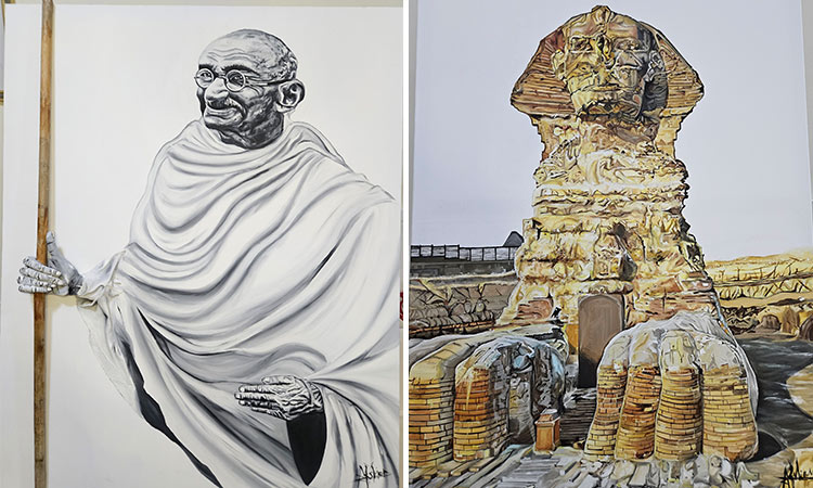 Afshan Nawaz Khan’s appealing portrait of Mahatma Gandhi embodies his values