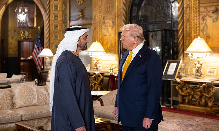 Sheikh Mohamed meets with former US president Donald Trump