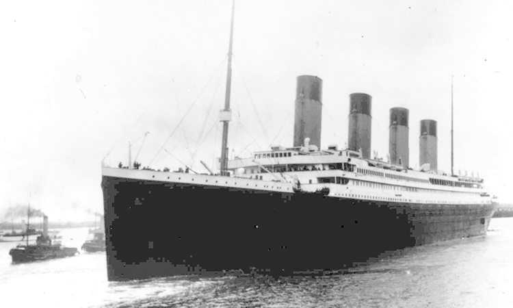 Iconic ship Titanic undergoing a slow decay