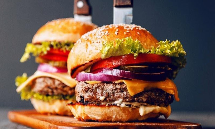 Moroccan beef burgers with cucumber tomato salad