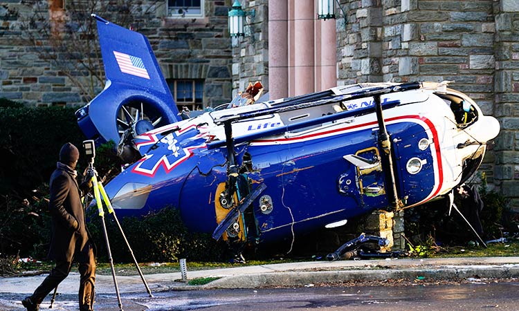 Absolute miracle: Medical helicopter carrying infant crashes near church in Philadelphia, all 4 aboard survive