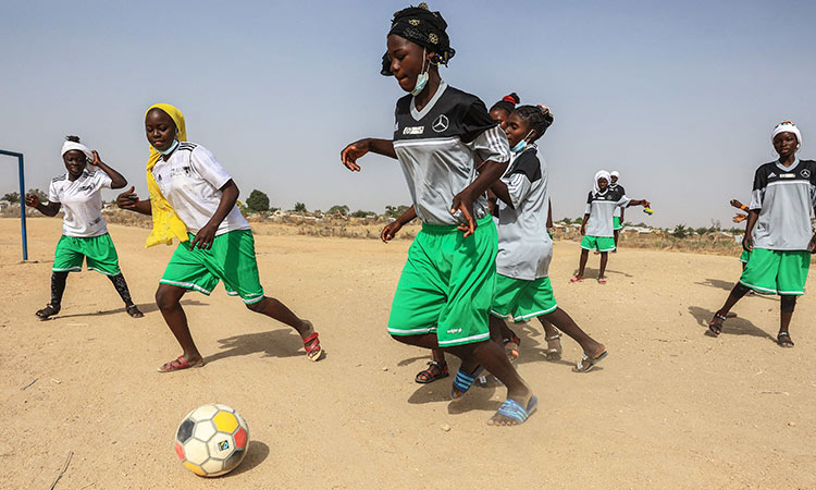 Nigerian refugee girls join football fiesta