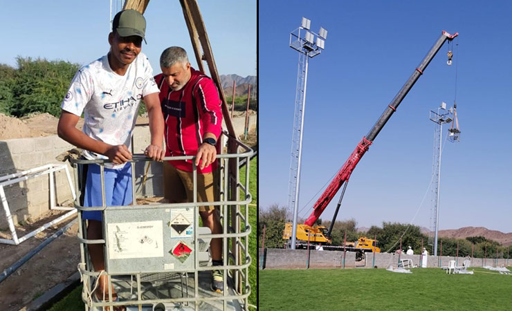 Two Omani players fall to their death from a crane