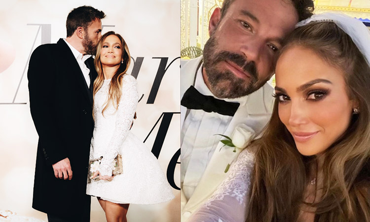 Jennifer Lopez wore Alexander Mcqueen for her second wedding dress