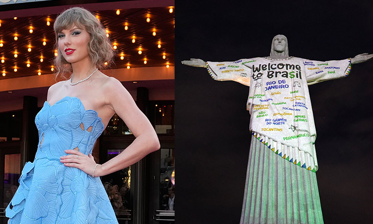 Rio's iconic statue welcomes Taylor Swift to Brazil