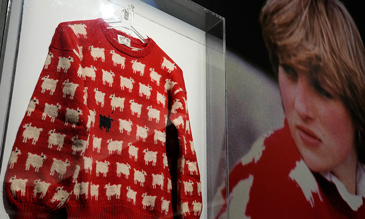 Princess Diana’s iconic black sheep sweater could fetch at least $50,000 at auction