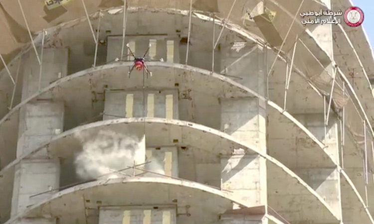 VIDEO: Abu Dhabi tests  drone for dousing  fire in highrise