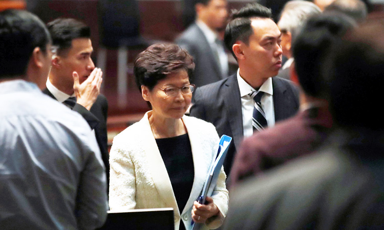 Hong Kong assembly session halted again by opposition protest