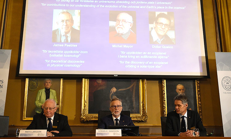 Peebles, Mayor and Queloz win 2019 Nobel Prize for Physics