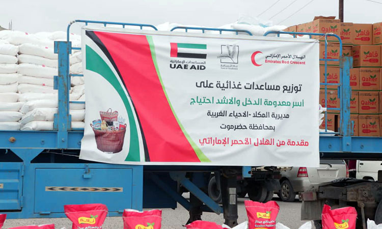 UAE distributes 80 tonnes of food aid in Mukalla