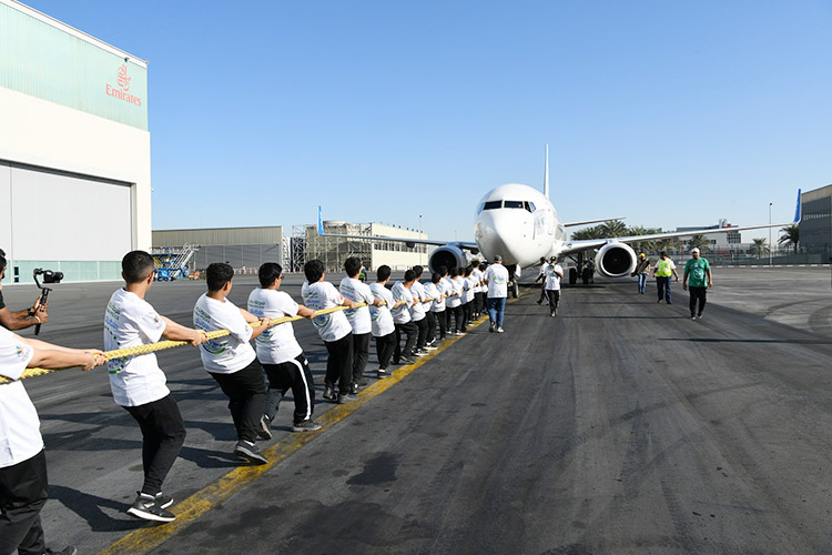 VIDEO: Dubai Police students pull Boeing 737 aircraft for a distance of 150 metres