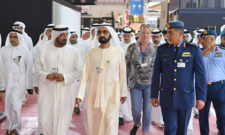 Sheikh Mohammed inspects preparations for Dubai Airshow 2019