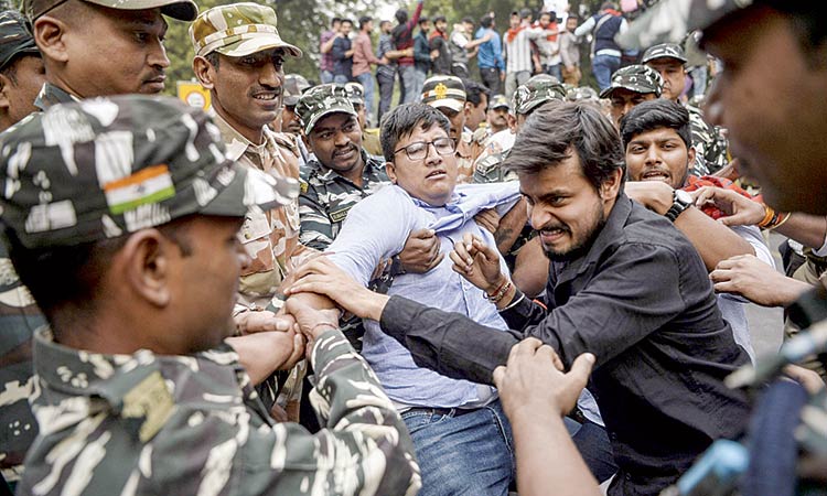 Several students held during pro-JNU protest