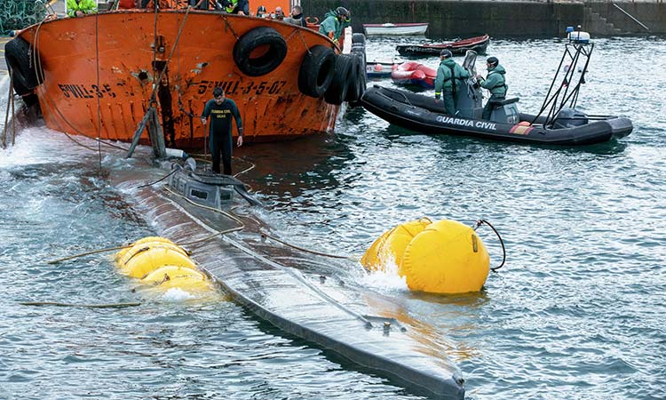 Submarine seized in Spain was carrying three tonnes of cocaine