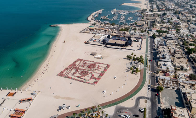 VIDEO: Hamdan shares video showing flags aligned on sand to depict image of VP and AD CP 