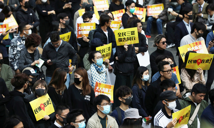 Hong Kong gears up for lunchtime rallies after weekend unrest