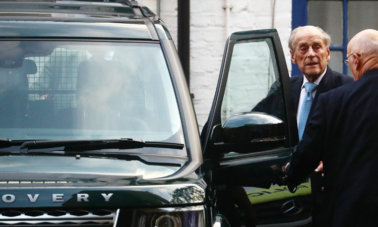 Prince Philip, husband of Queen Elizabeth, leaves hospital